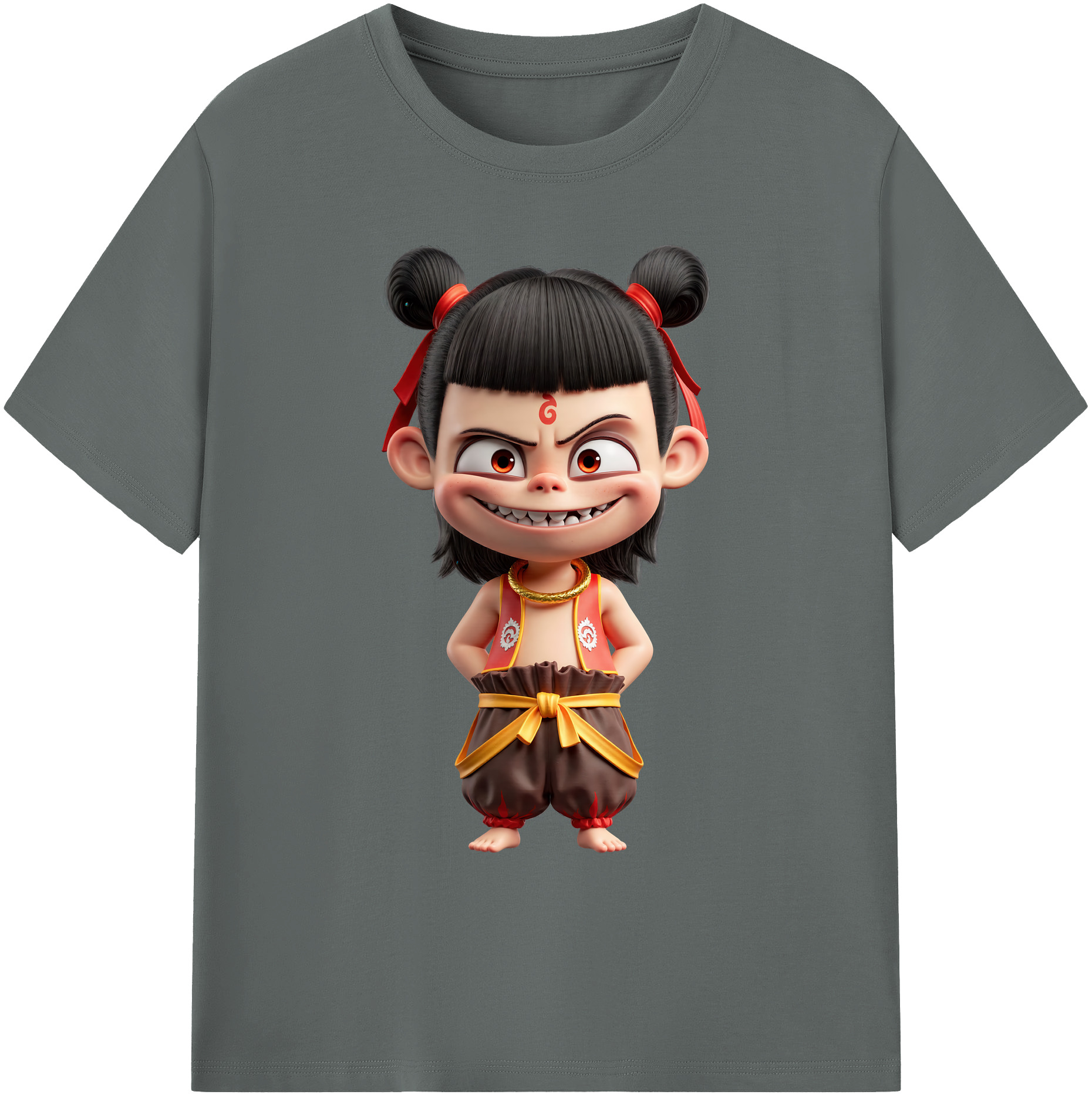 （画像用） Ne Zha 2 ナタ 魔童の大暴れ 綿100％ メンズ半袖Tシャツ｜肌触りやわらか＆通気性